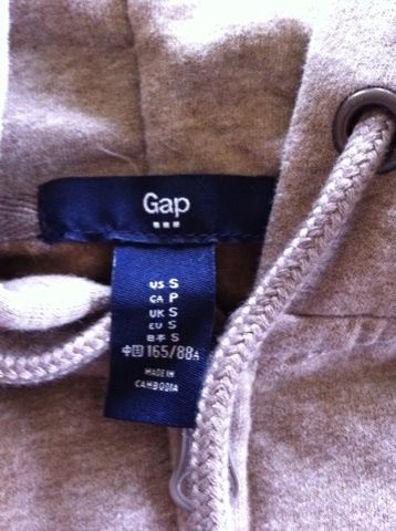Gap ladies hoodie size S beige with light blue logo