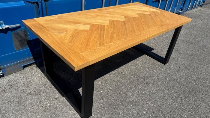 Danish Design Herringbone Oak Dining Table, Ex Display