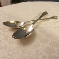Pair of Antique 925 Silver Spoons, Sheffield 1927, 28g