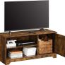_TV cabinet, TV table, TV shelf, for TVs up to 43 inches, rustic country house style, 2 open compartments, vintage brown Image 2