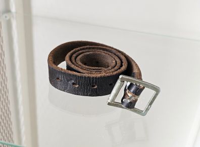 Vintage Swiss Army Military Issued Utility Leather Belt 1980s