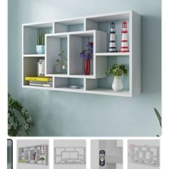 Floating White Display Shelf