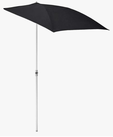 Black Half Umbrella for Balcony or Patio with Base