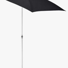 Black Half Umbrella for Balcony or Patio with Base