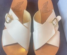 Ancient Greek Sandals luxury brand white platform
