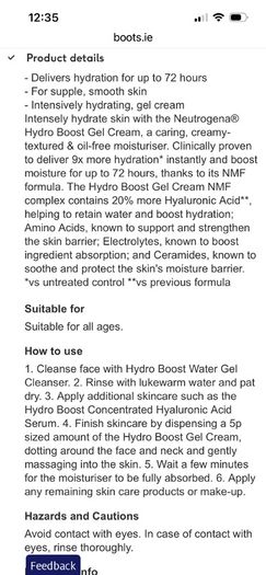 Neutrogena Hydro Boost Gel Cream with Hyaluronic Acid, Amino Acids, Electrolytes & Ceramides