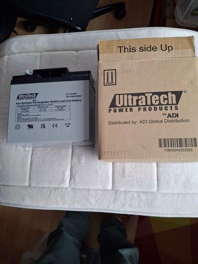 Ultratech Ut-1270 12v - 18ah Lead Acid Rechargeable 20hr Battery Brand New  !