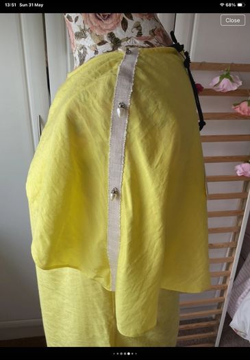 Statement bright yellow top size 10 cape effect short sleeve top