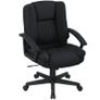 Linen-Look Padded Office Chair - Black Image 9