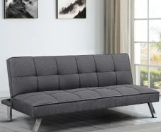 Dark grey fabric Folding 3 Seater Sofa 180cm