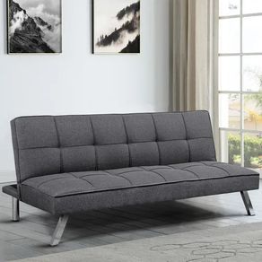 Dark grey fabric Folding 3 Seater Sofa 180cm