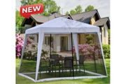 3x3m Outdoor Gazebo Party Tent Sun Shelter with Mesh Screen Walls