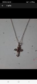 vintage sterling silver communion cross and chain