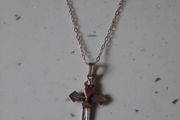 vintage sterling silver communion cross and chain
