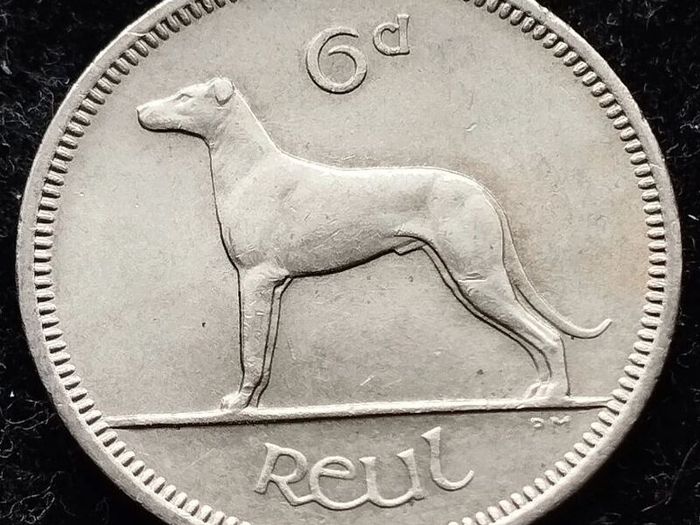 [#351] - Ireland 1967 | Irish 6p | Six Pence | Wolfhound | KM.13a