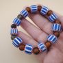 Vintage Venetian Style Chevron & African Glass Beads Bracelet Image 3