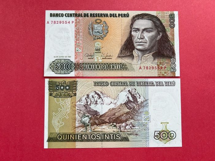 Peru  500 Intis  1987  ( uncirculated ) .