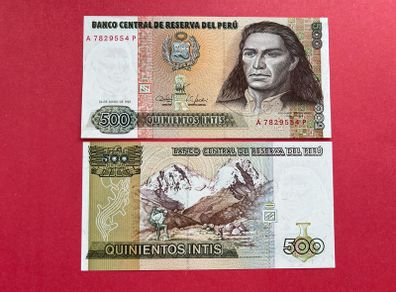 Peru  500 Intis  1987  ( uncirculated ) .