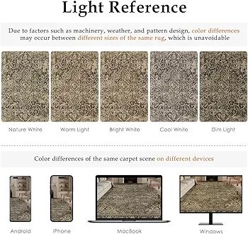 Vintage Rugs Living Room Brown Large Area Rug 200x300cm Non Slip Washable Hall Lounge Bedroom Kitchen Office Dining Room Indoor Carpet Low Pile Big Carpets