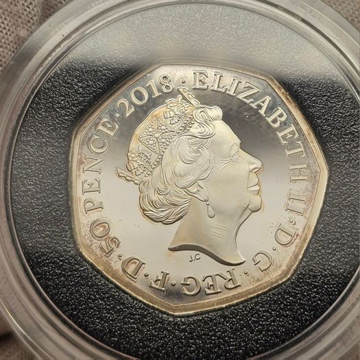 Royal Mint 2018 Silver Proof 50p Fifty Pence Paddington at the Station Coin in Original Holder with COA