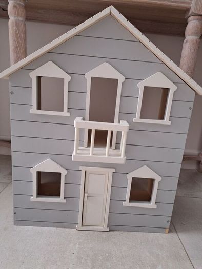 Pottery Barn Kids wooden toy house -- White and grey
