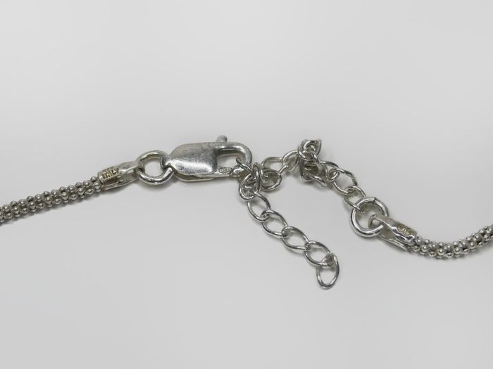 Silver necklace with sparkly cz stones