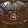 Vintage  Large serving Trifle bowl and 6 Small peach glass dishes Image 3