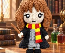 Hermione Granger Inspired Crochet-Style Figure Harry Potter Decoration