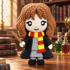 Hermione Granger Inspired Crochet-Style Figure Harry Potter Decoration