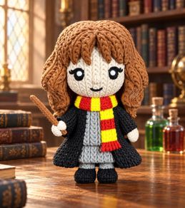 Hermione Granger Inspired Crochet-Style Figure Harry Potter Decoration