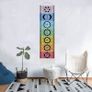 NEW SALE | Black Chakra Wall Hanging with Tassels, Meditation Yoga Tapestry, Mandala Wall Tapestry Wall Hanging for Bedroom Living Room 130x32cm Image 2