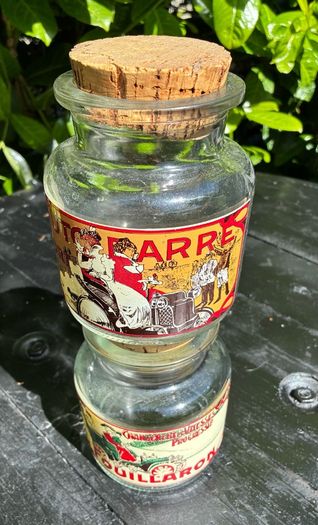 Pair of French Automobile Glass Jars