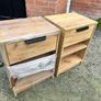 Pair of Oak Effect Bedside Tables with Drawer Image 4