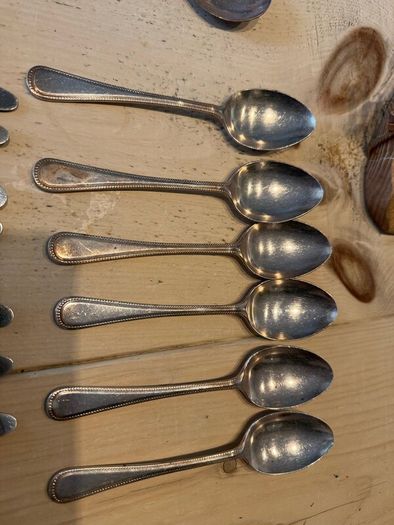 Vintage 6 person A1 silver plated cutlery set ..