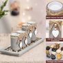 Set of 4 with Wodden Tray, Tealight Holders Candlestick Holder, Table Centerpiece Home Decor Living Room Bedroom Decoration Mum Gift Birthday Wedding Christmas Party Ornaments Image 5