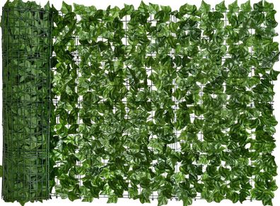Artificial Ivy Privacy Fence Screen, Artificial Hedges Fence and Faux Ivy Vine Leaf Decoration for Outdoor Decor, Garden (1.5 x 2.5 meter)