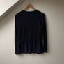 COS Navy 100% Wool Silk Blend Knit Top Medium Image 5