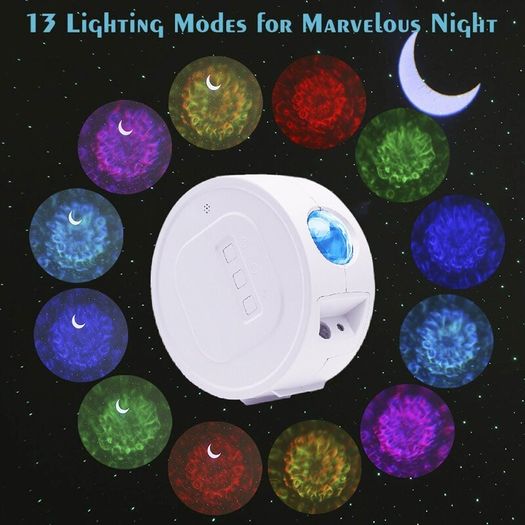 Bluetooth speaker with LED Projection Lamp Galaxy Star Projector Night Light Lamp Ocean Starry Nebula/ Laser Star/ Moon Projection, USB Charging, for Wedding, Party, Kids Room, Birthday