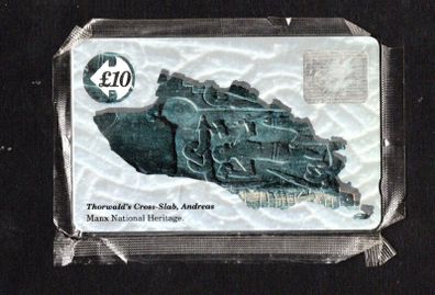 1992 Isle of Man UK10/ 110 unit Manx Telecom Thorwald's Cross (GPT) Call Card Mint in Packaging