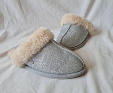 ugg scuffette slippers Size 3 eu 36 silver in excellent condition
