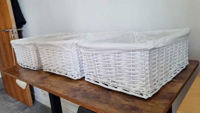 Arpan Wicker Storage Baskets with Cloth Lining