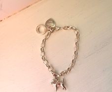 Thomas Sabo Silver 6.9/ 7inch Bracelet with Dog Charm and Love Charm