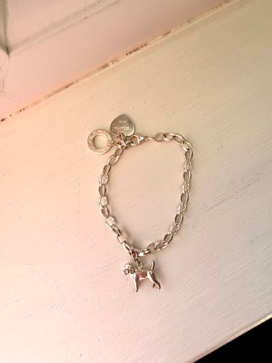 Thomas Sabo Silver 6.9/ 7inch Bracelet with Dog Charm and Love Charm
