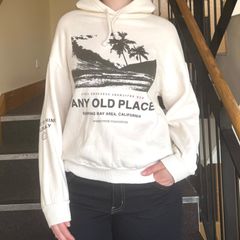 Pull & Bear Cream Graphic Hoodie - Size 8/S/36