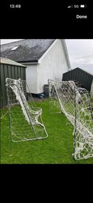 Two 8 foot x 5 foot soccer goalposts