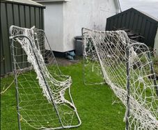 Two 8 foot x 5 foot soccer goalposts