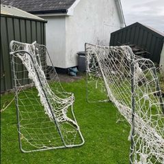 Two 8 foot x 5 foot soccer goalposts