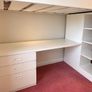 White Loft Bed with Integrated Desk & Storage Image 2