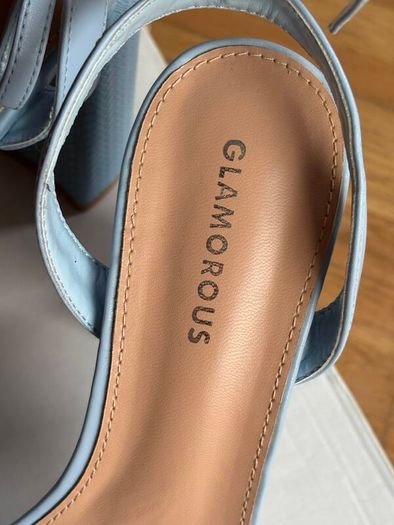 Blue platform sandals