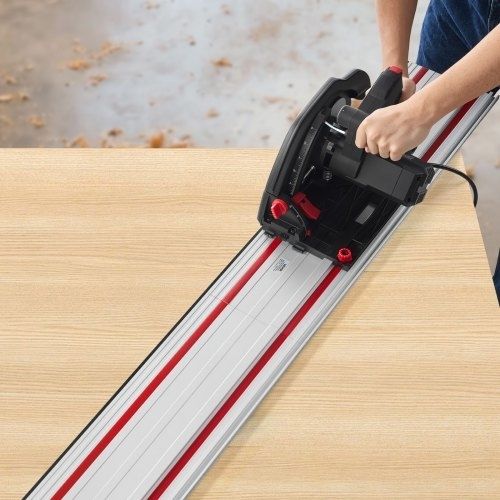 2794 mm Cutting Range, Kit Includes 2 x 698.5 mm Aluminum Extruded Guide Rails and 3 Connectors, Compatible with Makita, Festool & WEN Track Saws, for Woodworking Projects
